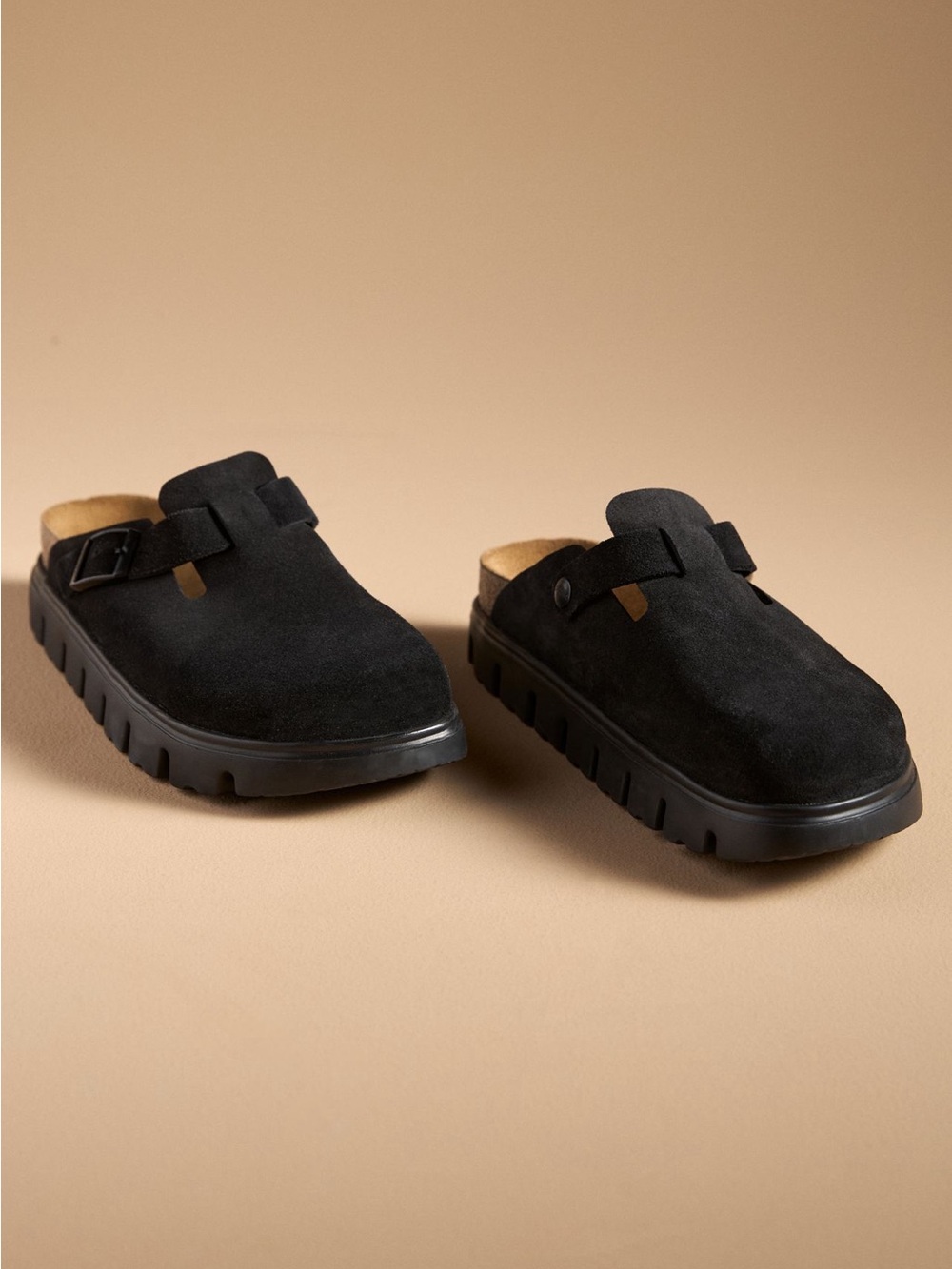 Birkenstock Papillio Black Suede Clogs